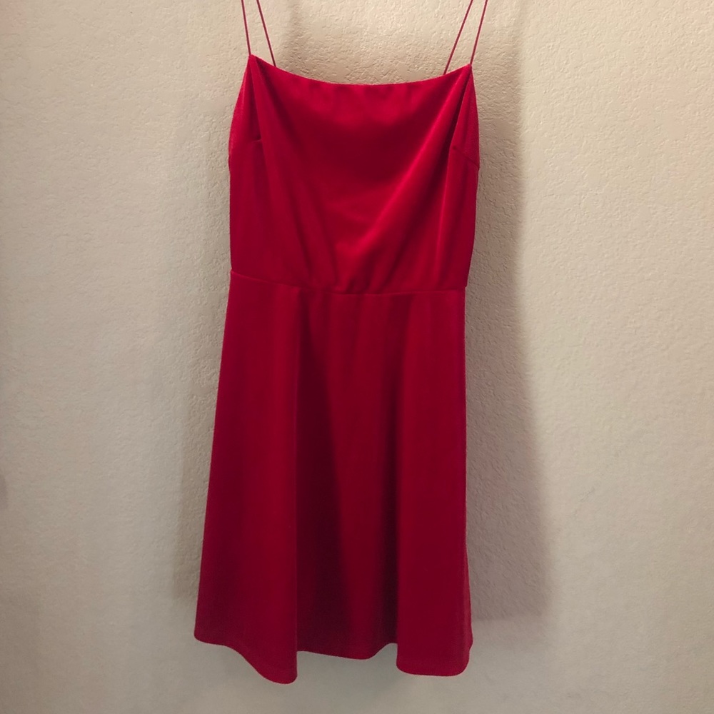 Urban Outfitters Red Velvet Mini Dress